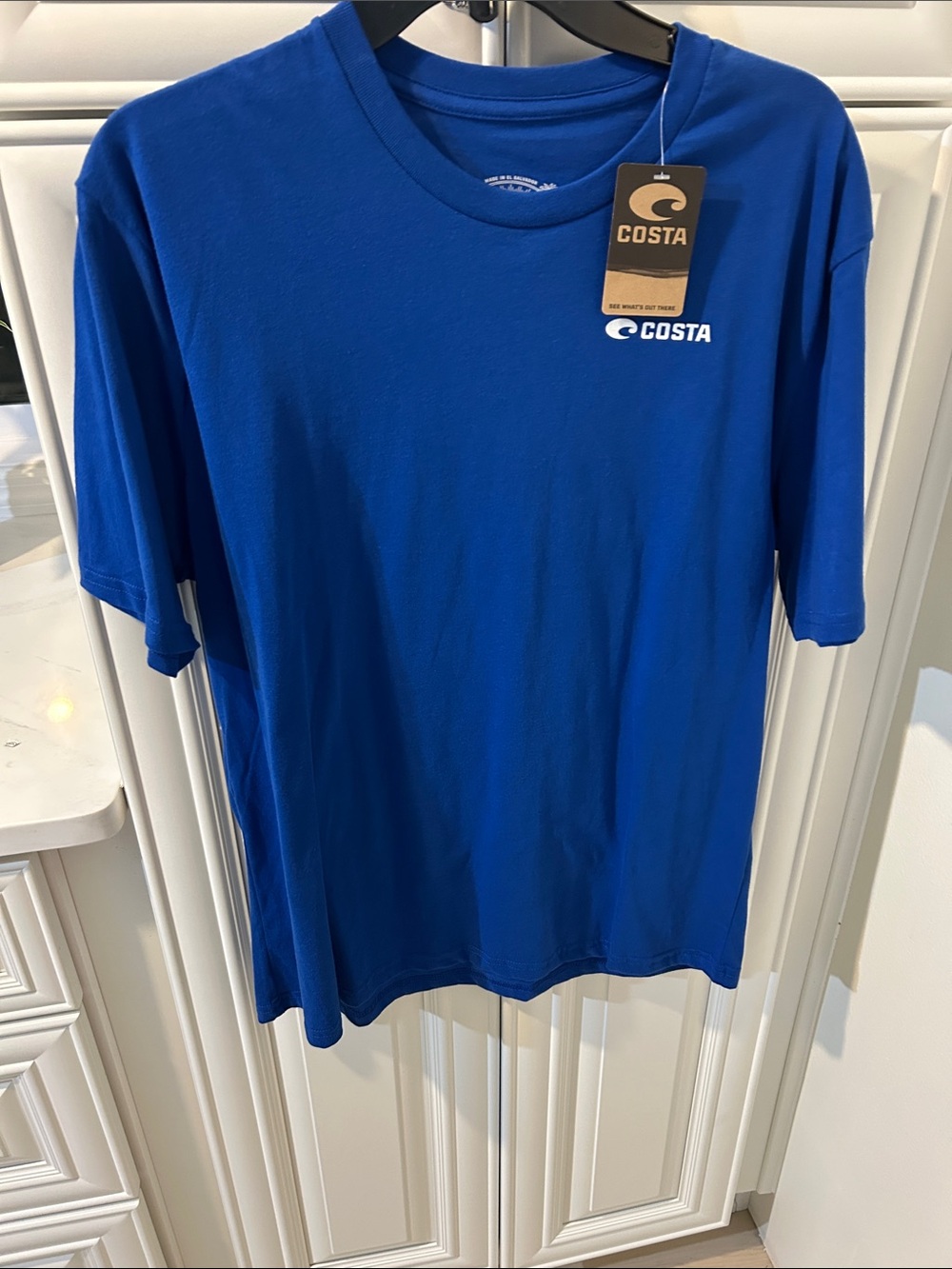 Costa Men's Blue Short-Sleeve Crew Neck Tee